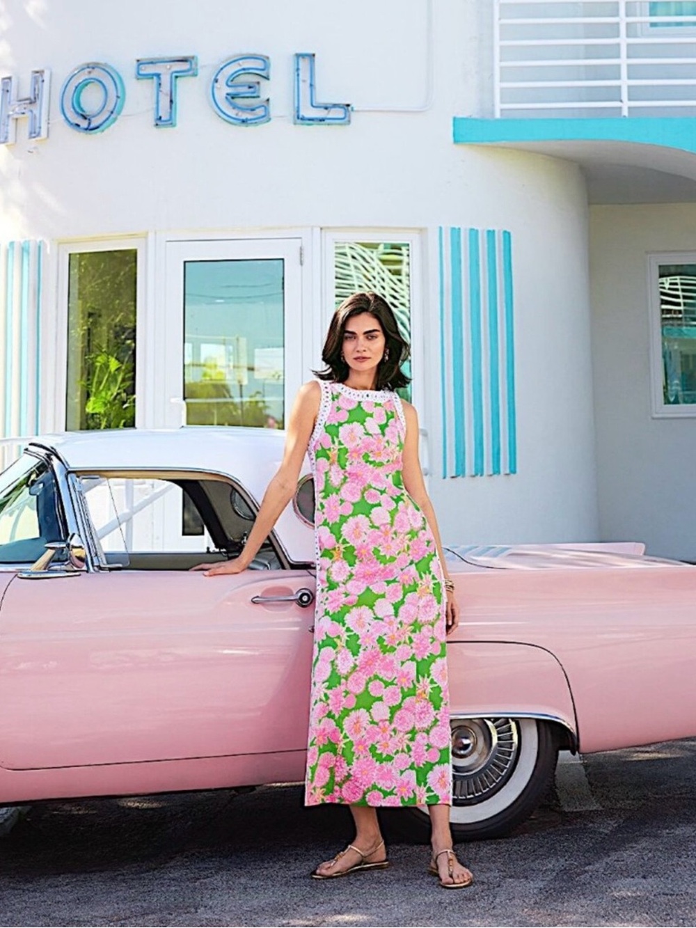 NWT Lilly Pulitzer $278 Sadie Maxi Romper Multi Seaside Garden Overprint Sz 4